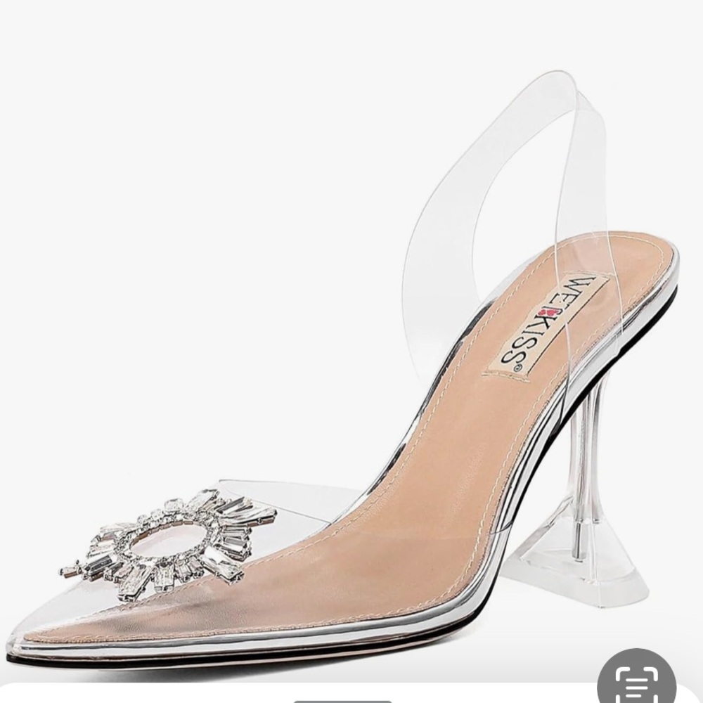 WETKISS DRESSY CLEAR CRYSTAL RHINESTONES SLINGBACK WEDDING PARTY NEW YEARS